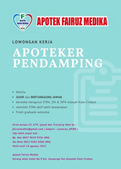 Lowongan Apotek Fairuz Medika