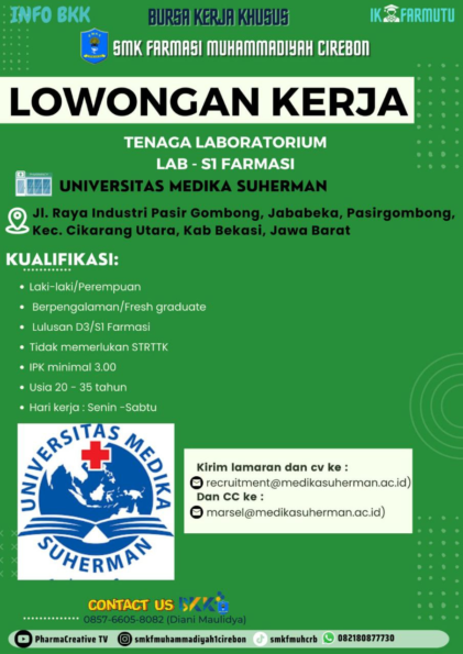 Lowongan Tenaga Laboratorium Universitas Medika Suherman