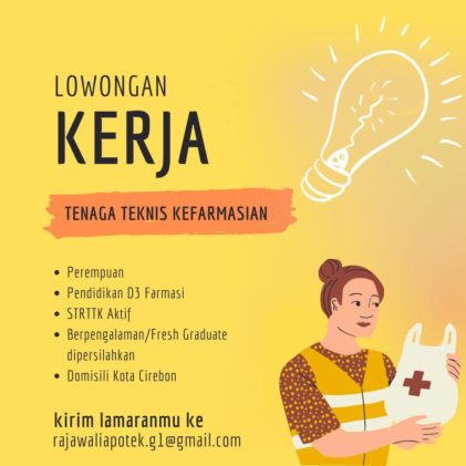 Lowongan Tenaga Teknis Kefarmasian Apotek Rajawali