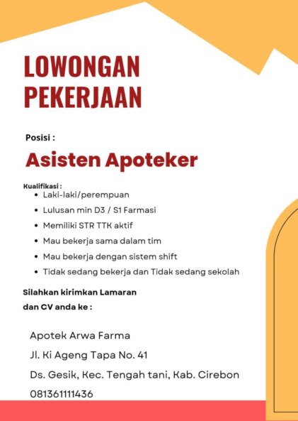 Lowongan Asisten Apoteker