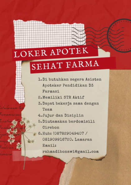 Lowongan Apotek Sehat Farma