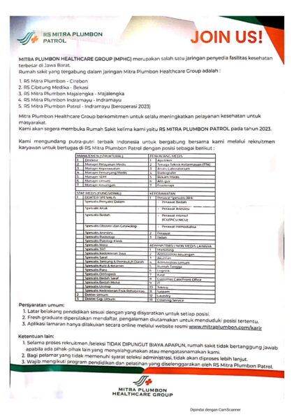 Lowongan RS Mitra Plumbon Healthcare Group