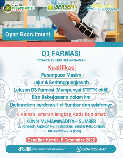 Lowongan Klinik Muhamamdiyah Sumber