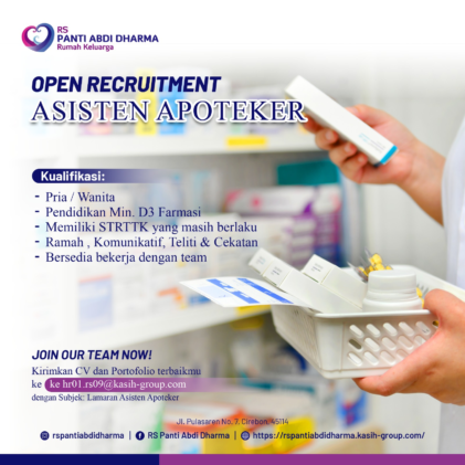 Lowongan Asisten Apoteker Open Recruitment RS Panti Abdi Dharma Cirebon