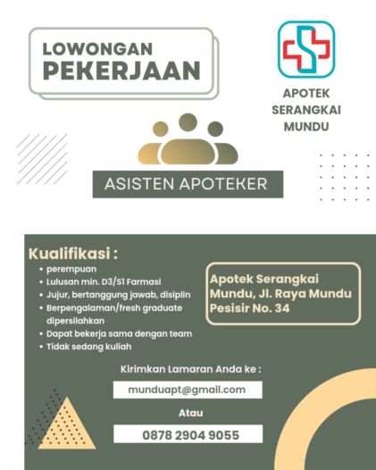 Lowongan Apotek Serangkai Mundu
