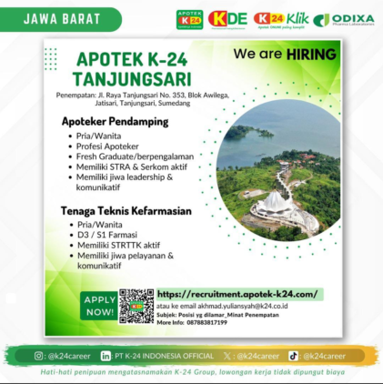 Lowongan Apotek K-24 Tanjungsari Sumedang